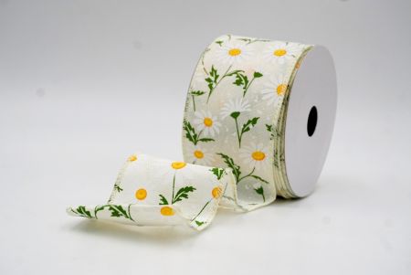 Cinta de alambre de primavera de campo de margaritas silvestres crema_KW0052GC-2-2