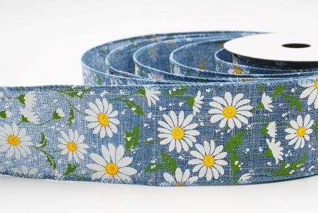 Cinta de alambre de primavera de campo de margaritas silvestres de mezclilla_KW0052GC-4-226