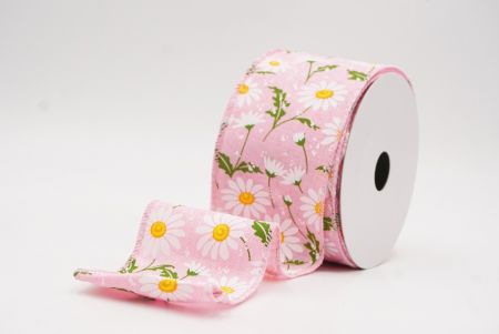 Cinta de alambre de primavera de campo de margaritas silvestres rosas_KW0052GC-5-5