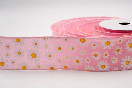 Ροζ_Καλοκαιρινή Μαργαρίτα Λουλουδάτη Κορδέλα_KW0060GC-5-5