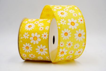 Κίτρινη_Καλοκαιρινή Μαργαρίτα Λουλουδάτη Κορδέλα_KW0060GC-6-6