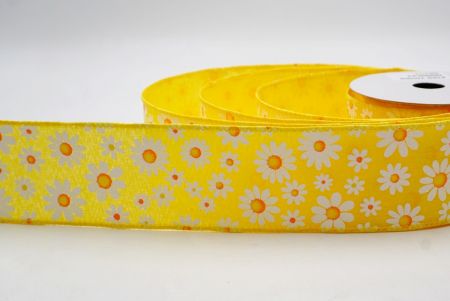 Κίτρινη_Καλοκαιρινή Μαργαρίτα Λουλουδάτη Κορδέλα_KW0060GC-6-6