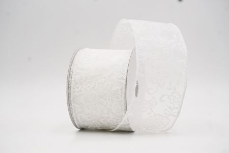 Kermanvärinen Sametti Luxe Kimaltava Kasvitieteellinen Langallinen Nauha_KW0068GC-1-1