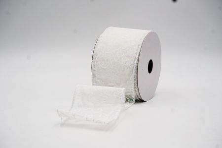 Kermanvärinen Sametti Luxe Kimaltava Kasvitieteellinen Langallinen Nauha_KW0068GC-1-1