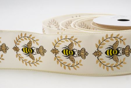 Κρέμα Μέλισσα & Λουλουδάτος Κήπος Άνοιξης Σατέν Κορδέλα_KW0071GC-2-2