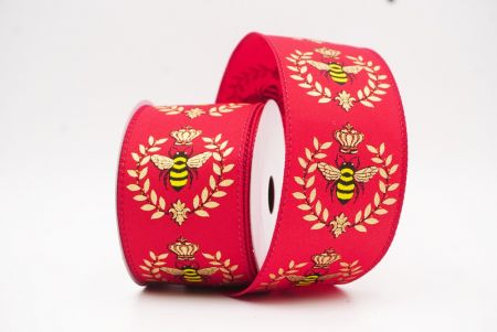 Κόκκινη Μέλισσα & Λουλουδάτος Κήπος Άνοιξης Σατέν Κορδέλα_KW0071GC-7-169