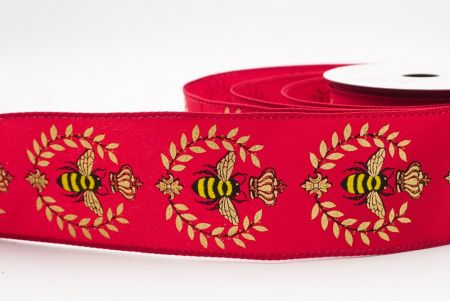 Κόκκινη Μέλισσα & Λουλουδάτος Κήπος Άνοιξης Σατέν Κορδέλα_KW0071GC-7-169