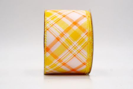 Κίτρινη_Γιορτινή Λαμπερή Ταρτάν Κορδέλα_KW0073GC-6-6