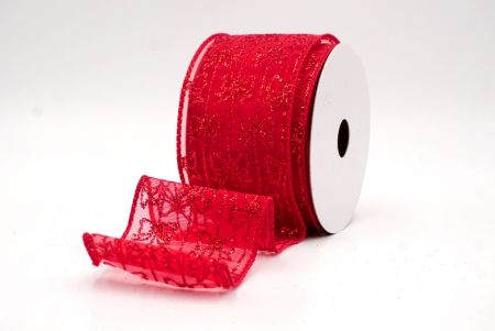 Κόκκινη Διαφανής_Γυαλιστερή Κορδέλα με Σχέδιο Bow Stripe_KW0082GC-7-7