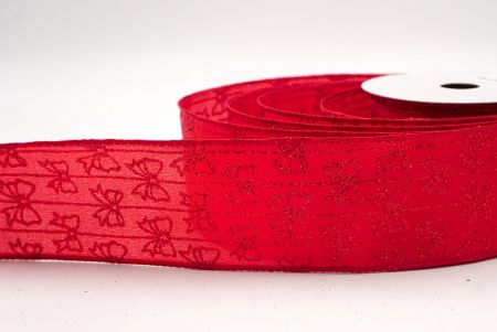 Κόκκινη_Γκλίτερ Λωρίδα Σατέν Κορδέλα_KW0083GC-7-7