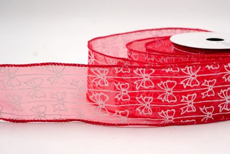 Κόκκινη Διαφανής_Γκλίτερ Λωρίδα Σατέν Κορδέλα_KW0084GC-7-7