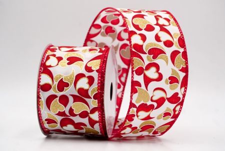 Λευκή/Κόκκινη_Γκλίτερ Καρδιά Στροφή με Σχοινί_KW0090GC-1G-7