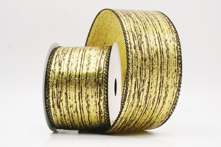 Marrone Chiaro - Nastro Metallico Rustico in Legno Dorato con Filo_KW0243GC-13-53