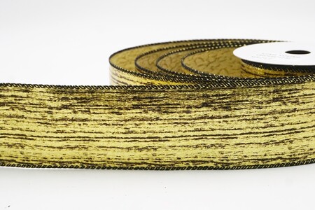 Marrone Chiaro - Nastro Metallico Rustico in Legno Dorato con Filo_KW0243GC-13-53