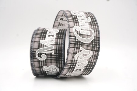 Nastro a Quadri Tartan Nero - Argento Buon Natale_KW0245GC-50-123