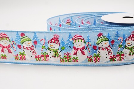 Nastro in Rame con Stampa di Carota Azzurra Chiara per le Feste_KW0247GC-12-216