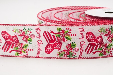 Nastro stampato con calza di Natale bianca e rossa_KW0254GC-1-7