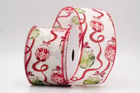 Nastro Wired con Pallina Glitterata Crema - Rosso_KW0271GC-2H-7