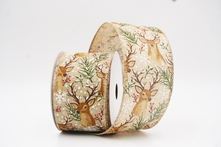 Khaki Wald-Rentier-Wald-Weihnachtsband_KW0285GC-14-183