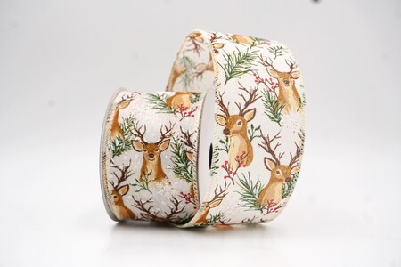 Creme Wald-Rentier-Wald-Weihnachtsband_KW0285GC-2-2