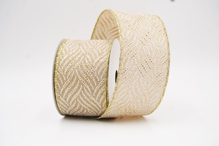 Khaki Metallisches Chevron-Wellen Feiertagsband_KW0299G-14