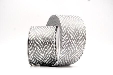 Graues Metallisches Chevron-Wellen Feiertagsband_KW0301G-50