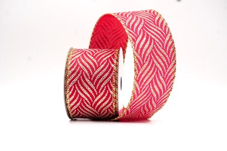 Rotes Metallisches Chevron-Wellen Feiertagsband_KW0301G-7