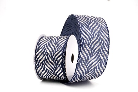Blaues Metallisches Chevron-Wellen Feiertagsband_KW0302G-4-4