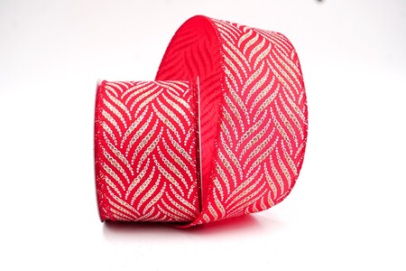 Rotes Metallisches Chevron-Wellen Feiertagsband_KW0302GC-7-7