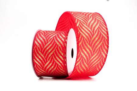 Rotes metallisches Chevron-Wellen-Urlaubsband_KW0303GC-7-7