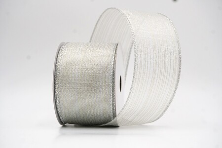 Weiß Schimmer Glitzer Festes Drahtband_KW0307G-1