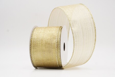 Creme-Gold Schimmer Glitzer Festes Drahtband_KW0307GV-2