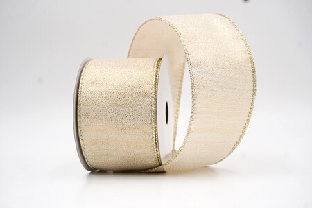 Weiß-Gold Schimmer Glitzer Solide Drahtband_KW0308GV-2