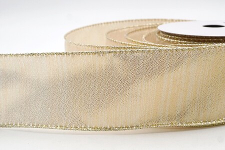 Weiß-Gold Schimmer Glitzer Solide Drahtband_KW0308GV-2