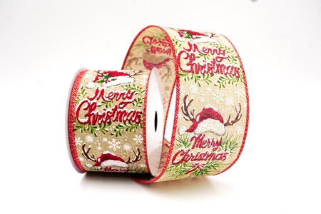Khaki Rentier-Santa-Hut Frohe Weihnachten Band_KW0312GC-14-7