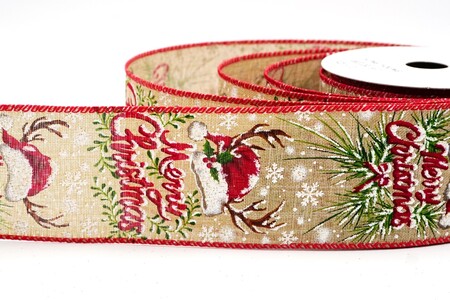 Khaki Rentier-Santa-Hut Frohe Weihnachten Band_KW0312GC-14-7