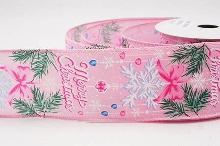 Rosa Frohe Weihnachten Schleifen-Kiefer-Drahtband_KW0314GC-5-5