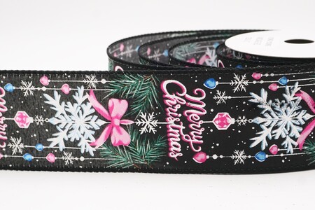 Schwarzes Frohe Weihnachten Schleifen-Kiefer-Drahtband_KW0314GC-53-53