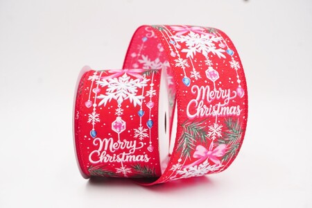 Rotes Frohe Weihnachten Schleifen-Kiefer-Drahtband_KW0314GC-7-7