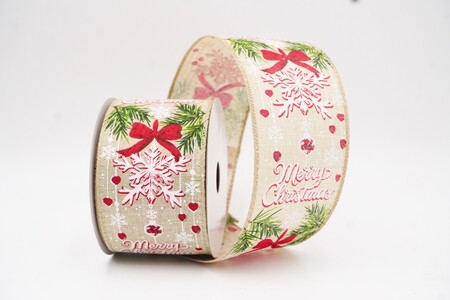 Lt. Brown Fröhliche Weihnachten Bow Pine Drahtband_KW0315GC-13-183