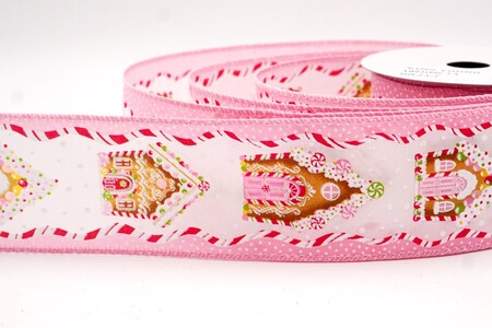 Weiß - Rosa Süßes Lebkuchenhaus Feiertagsband_KW0316GC-1-5
