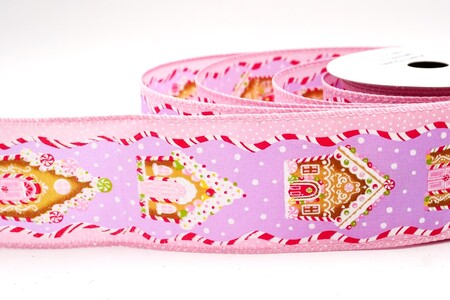 Lila - Rosa süßes Lebkuchenhaus Feiertagsband_KW0316GC-11-5