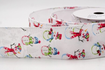Nastro Festivo Wired con Pupazzo di Neve Invernale Bianco_KW0321GC-1-1