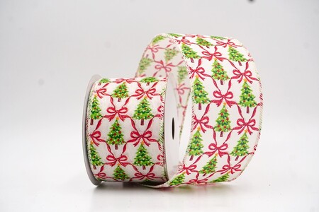Creme Weihnachtsbaum Schleife Feiertagsband_KW0325GC-2-2