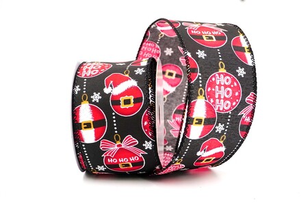 Schwarz Ho Ho Ho Weihnachtsmannanzug Feiertagsband_KW0327GC-53-53_1