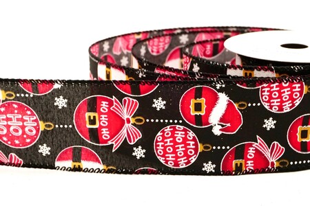 Schwarz Ho Ho Ho Weihnachtsmannanzug Feiertagsband_KW0327GC-53-53_2