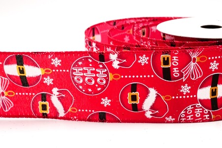Rot - Rotes Ho Ho Ho Weihnachtsmannanzug Feiertagsband_KW0327GC-7R-7_2