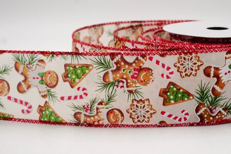 Crema/Rubrum Ridentis Panis Mellis Christmas Lorum_KW0331GC-2-7