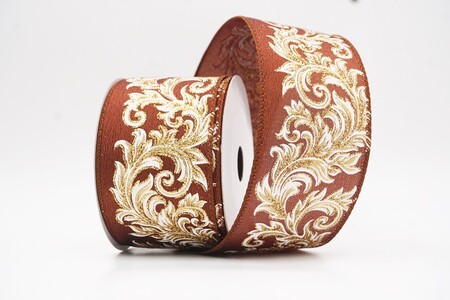 شريط ريبون باروك ذهبي مزخرف بني/ذهبي_KW0333GC-58-139