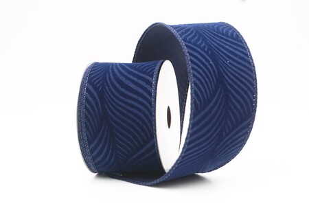 Blaues geprägtes Wirbelblatt-Feder-Drahtband_KW0346GC-4-4